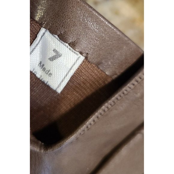 Vintage NEW Bloomingdales Size 7 Small 9" Brown Leather Gloves - Picture 5 of 8